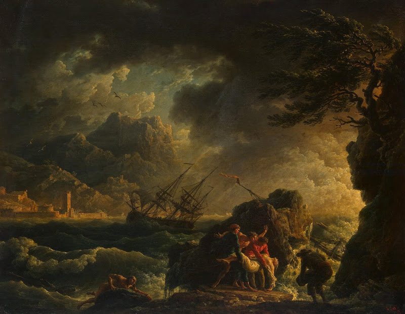 Shipwreck by Claude Joseph Vernet - Landscape Paintings from Hermitage Museum