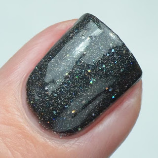 gray holographic nail polish