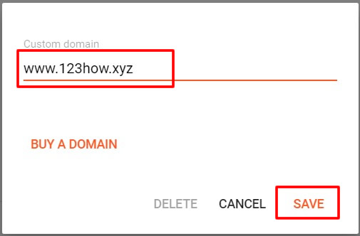 Typing the custom domain from Namecheap into Blogger publishing domain