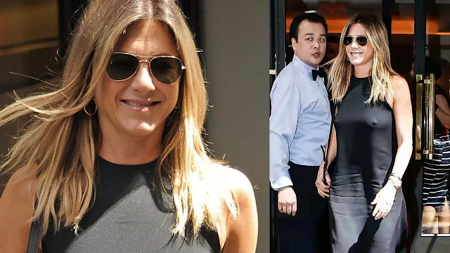 Jennifer Aniston's Confident Fashion Statement: Bra-less in a Flowing Black Dress, Proving Rumors Wrong