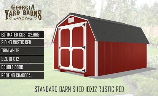 Standard Barn Shed 10 x 12 Rustic – Red