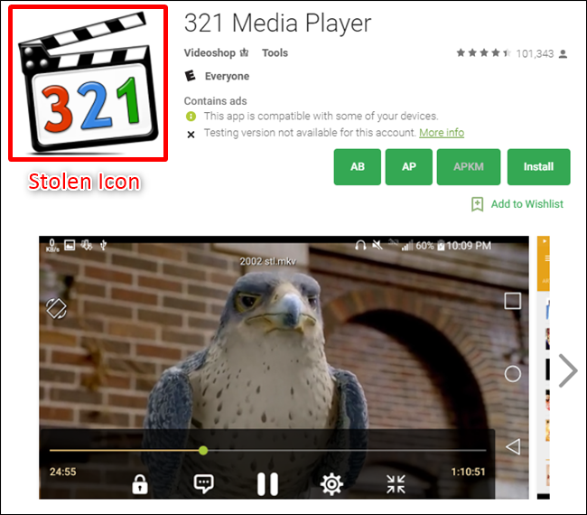 Media Player Android Fake