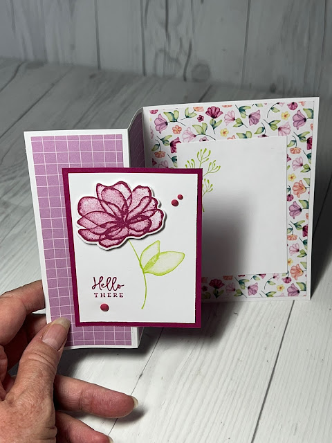 Floral greeting card using Stampin' Up! translucent Florals Stamp Set and Dies
