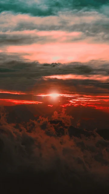 Pôr Do Sol, Céu, Nuvens, Montanha