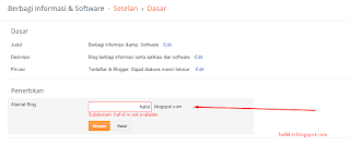 ganti alamat subdomain blog