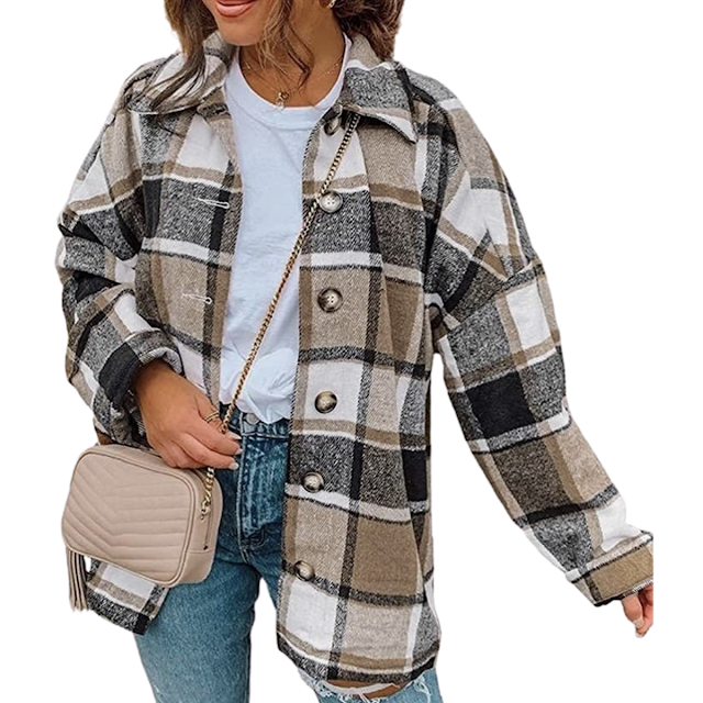 plaid shacket from Amazon