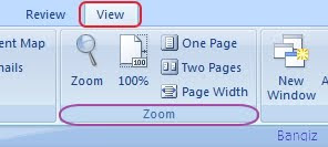 Pengaturan Zoom Pada Word 2007