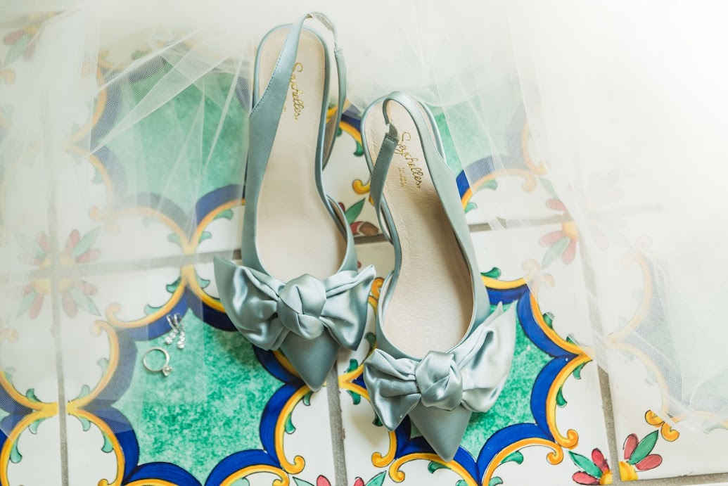Wedding Shoes on Amalfi coast tiles