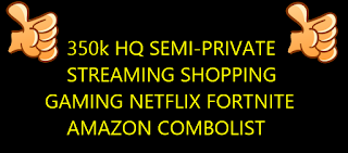 350k HQ SEMI-PRIVATE STREAMING SHOPPING GAMING NETFLIX FORTNITE AMAZON COMBOLIST