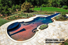 Outdoor Swimming Pool in the form of a Stradivarius violin