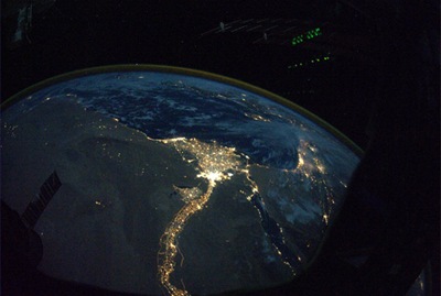 Nilo fotografado da ISS (Foto: Douglas Wheelock)