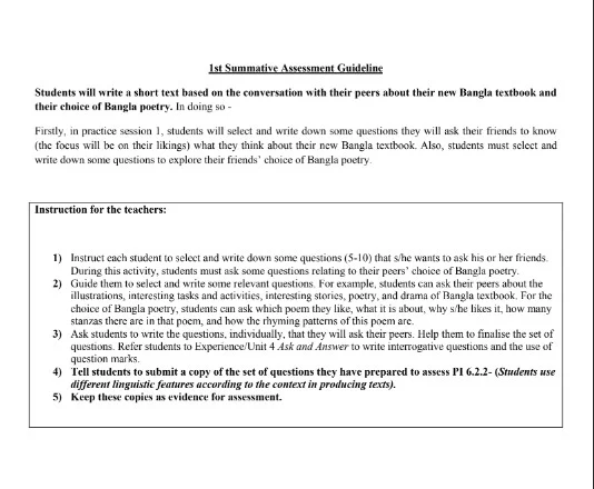 Class 6 English Summative Assessment Solution/Answer - ৬ষ্ঠ শ্রেণির ইংরেজি সামষ্টিক মূল্যায়ন অ্যাসাইনমেন্ট সমাধান ২০২৩