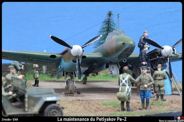 Diorama Zvezda Petlyakov Pe-2 "La maintenance du Pe-2"