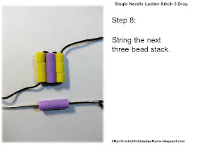 Click the image to view the single needle ladder stitch beading tutorial step 8 image larger.