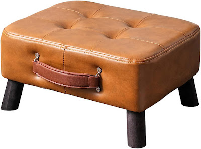 PU Leather Rectangle Small Foot Stool Ottoman