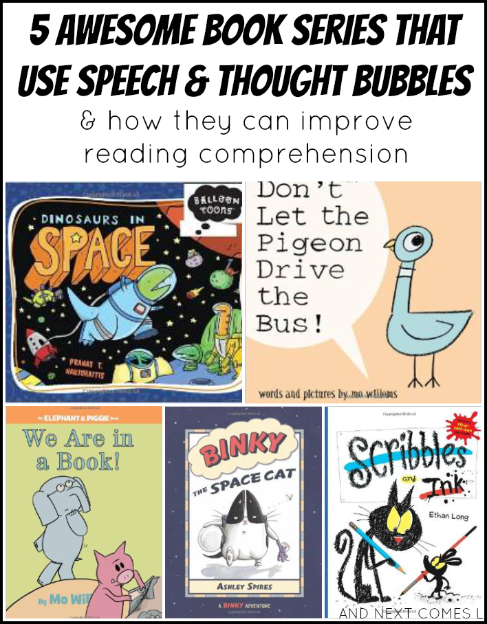 5 awesome book series for children that use speech & thought bubbles and how they can improve reading comprehension, especially in autism and hyperlexia from And Next Comes L