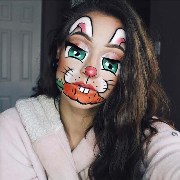 Amazing Illusion Bunny Makeup For Halloween