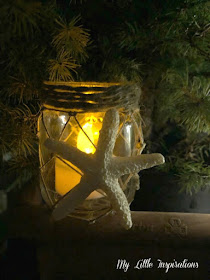 Lanternine in stile Coastal con rete da pesca handmade - collo rivestito notte - MLI
