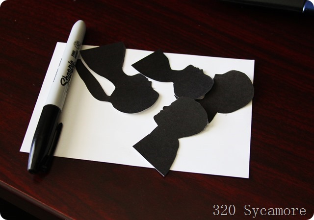 cut them out, fill in with sharpie