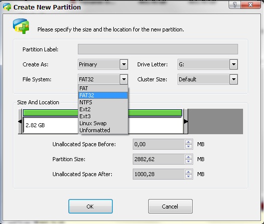 create new partition