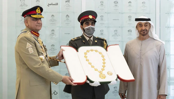The United Arab Emirates has honored Army Chief General Qamar Javed Bajwa.