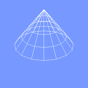 JOGLで描画したワイヤーフレームの円錐