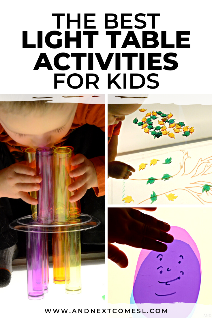 Awesome light table activities for toddlers, preschool kids, and kindergarten students