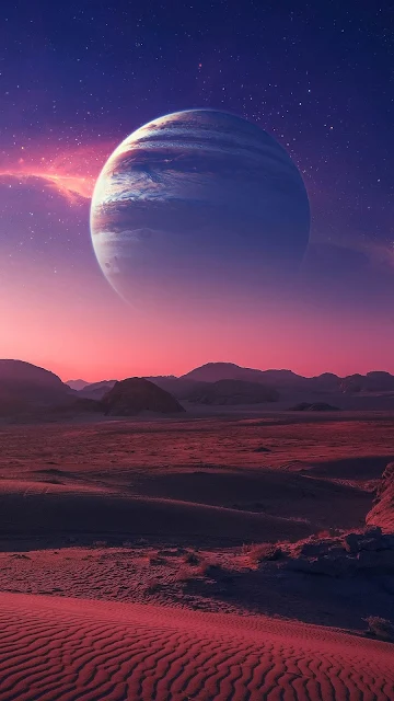 Night Jupiter Sky Desert iPhone Wallpaper HD