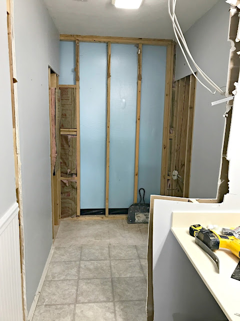 Taking down wall in bathroom