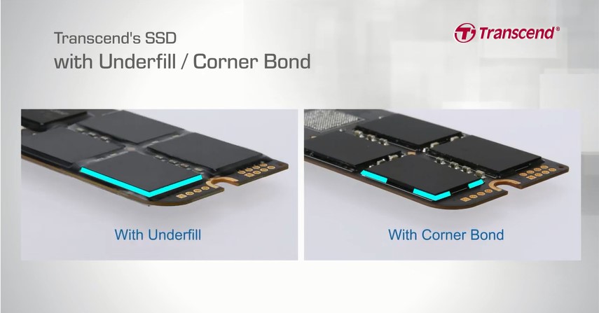 Transcend SSD with Corner Bond and Underfill