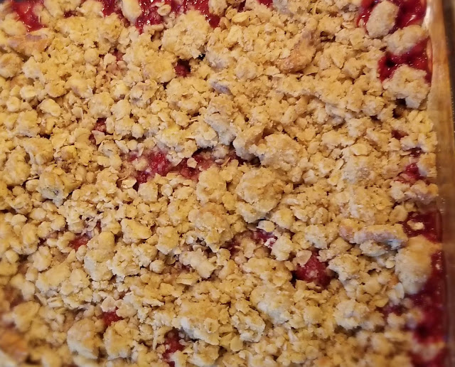Close up of Raspberry Crumble