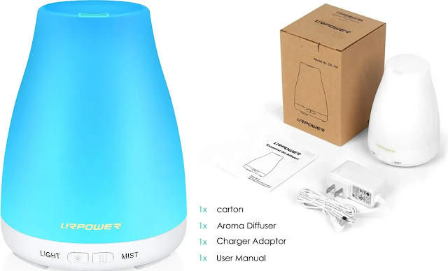 1. URPOWER 2nd Version Essential Oil Diffuser Aroma Essential Oil Cool Mist Humidifier