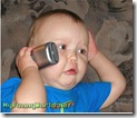 baby in serious conversation