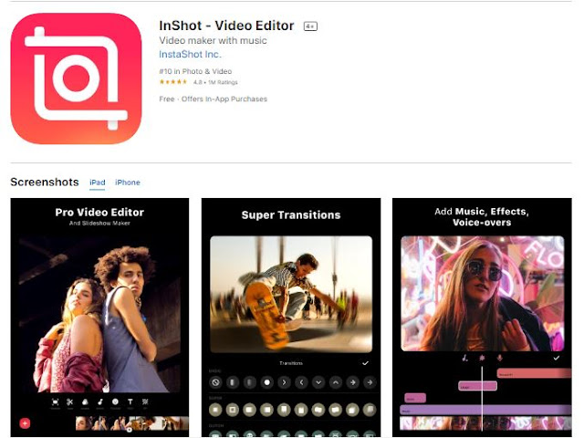 Screenshot of InShot on App store