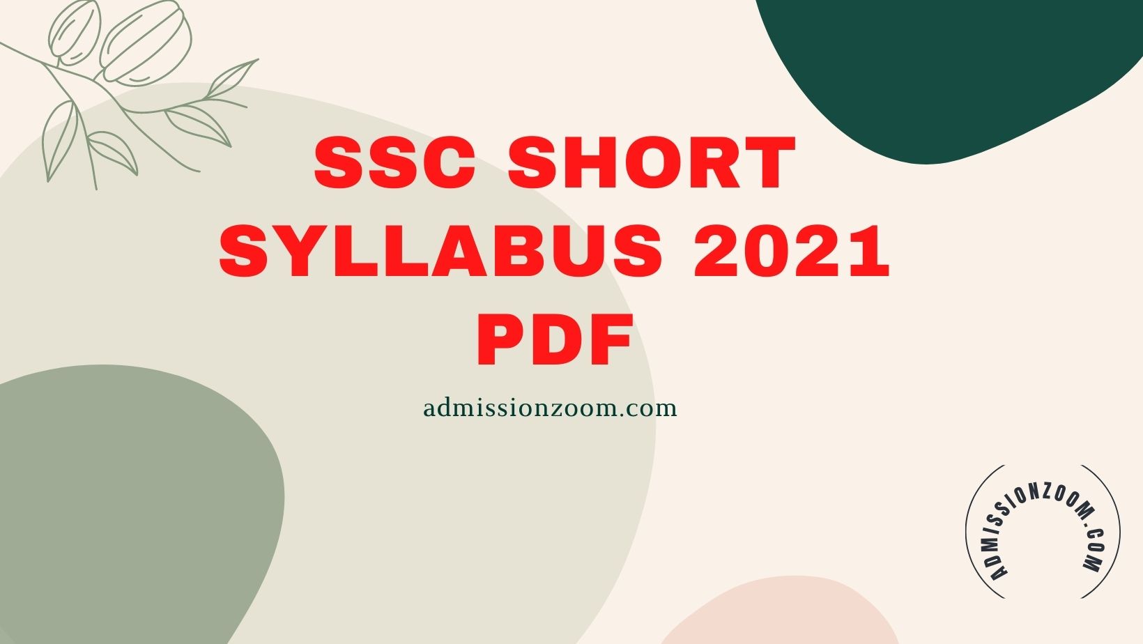 SSC Short Syllabus 2021 PDF | SSC New Syllabus 2021