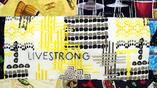 fuck cancer quilt with livestrong hand embroidery