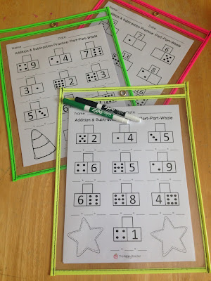 Addition and Subtraction worksheets using Part Part Whole Model 