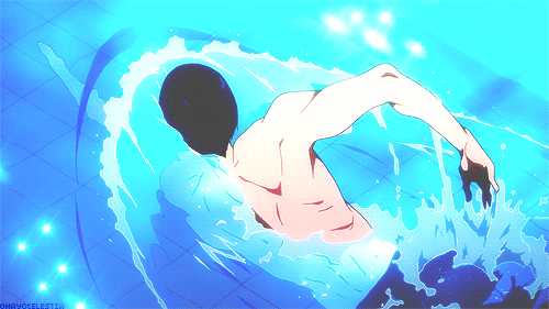 Animated gif image of a man swimming