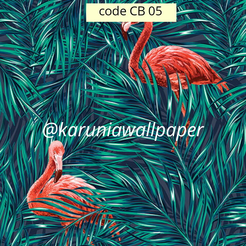 jual wallpaper flamingo