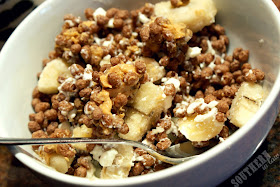 Cocoa Puffs Cereal Mess - Peanut Butter, Banana, Cottage Cheese  - Aldi Gluten Free Cereal Review