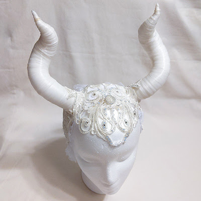 Atelier Beatrice Lace Maleficent Headdress (2017) White