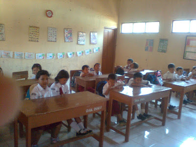 The elementary students of the first grade 