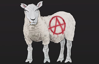 An anarchist sheep cartoon