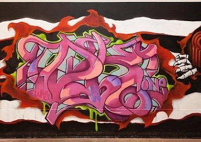 pink graffiti, graffiti 3d