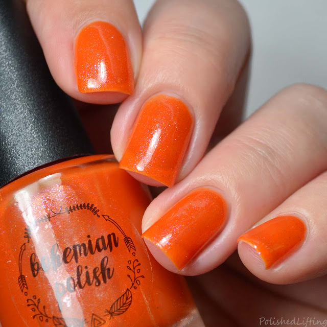 orange jelly nail polish with shimmer