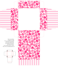 Printable hearts box- 2 sizes available #papercrafts #printables #giftbox