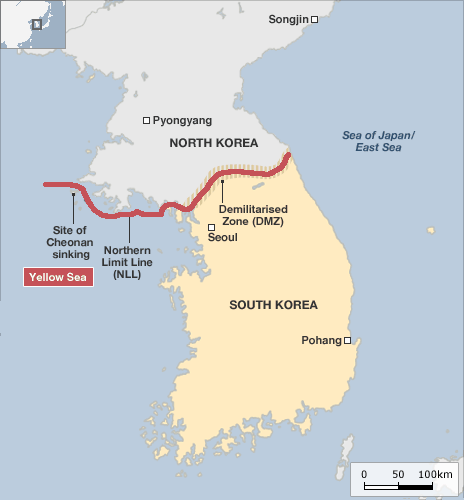 south korea and north korea map. hot North Korea Warns of