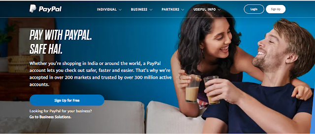 paypal.com home page