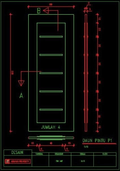 Download gambar kerja kusen pintu Kumpulan gambar kerja