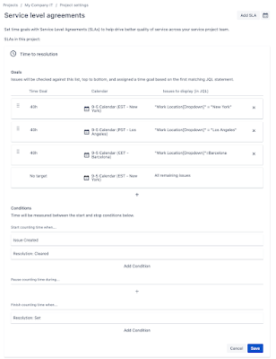 Configure Jira SLA